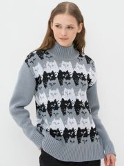 Свитер женский 7242-40271 арктика/чёрный/белый BE YOU