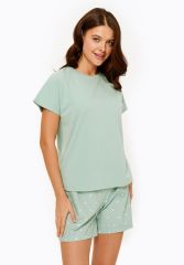 0120298982 светло-зеленый Комплект жен.(фуфайка(футболка) и шорты) Valora Sensera