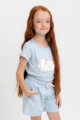 521463 CROCKID Фуфайка голубой, любимые ромашки