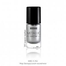 030433 LUXVISAGE Metallic show. Лак для ногтей тон 301 Жидкое серебро