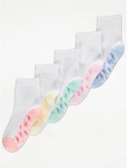 White Animal Print Cotton Rich Ankle Socks 5 Pack