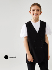 20210400044 Жилет детский для девочек Vopros черный ACOOLA Kids