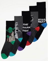 Disney Star Wars Grey Ankle Socks 5 Pack