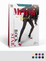 ROCK STAR 100 (жаккард микрофибра) Minimi Колготки Lilla (Фиолетовый);Blu (Синий);Verde Foresta (Зеленый);Acqua (Голубой);Militari (Зеленый);Nero (Черный)