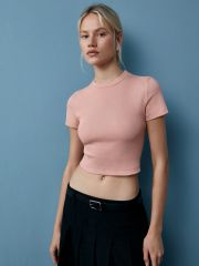 Mi 1421С Fresh Футболка укороченная (кашкорсе) Minimi Футболка Rosa Antico (Розовый)