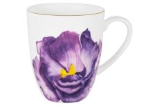 Кружка, 400 мл, фарфор F, белая, с золотистым кантом, Ирис, Flowers, 59122