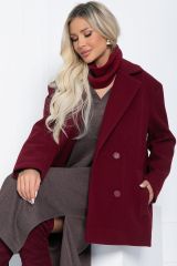 Б12485-7 Пальто LADY TAIGA Бордовое