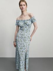 ZR2506022913-253 платье женское голубой цветы мелкие ZARINA