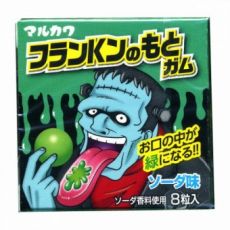 135525 Marukawa Monsters Franken Жевательная резинка Франкенштейн меняет цвет языка на зеленый Содовая 13 г