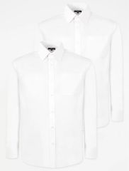 White Long Sleeve Slim Fit Formal Shirts 2 Pack