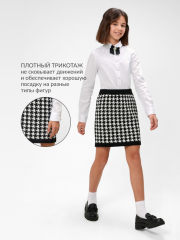 20240180091 Юбка детская для девочек Brenda sk черно-белый ACOOLA Kids
