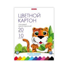 9718540 Картон цветной А4, 20 листов, 20 цветов ErichKrause, плотность 170 г/м2, игрушка-набор для детского творчества