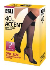 ACCENT 40 NEW (2 пары) ESLI Гольфы Nero;Melone;Visone