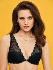 MNM LACE 2141 Бюстгальтер с Формованной чашкой с кружевным уголком Minimi Бюстгальтер Nero (Черный)