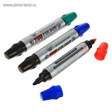 ЦЕНА ЗА 12 ШТ! 2415365 Маркер для доски, 3 мм, круг, двухсторонний, МИКС