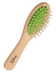 Dewal Beauty Щетка для волос массажная с деревянным штифтом овальная / Эко DBWG415ECO, зеленый