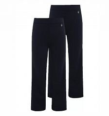 Girls Navy Longer Length School Trousers 2 Pack