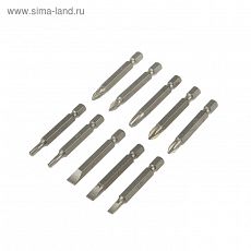2270981 Набор бит TUNDRA, сталь CrV, PH, PZ, SL, Torx х 50 мм, 10 шт.