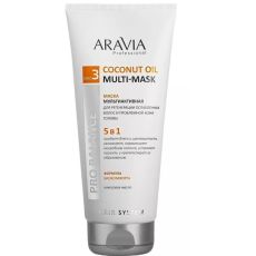 arav_B029 ARAVIA Маска мультиактивная 5 в 1 для регенерации ослабленных волос и проблемной кожи головы Coconut Oil Multi-Mask, 200мл, Средства по уходу за волосами, ARAVIA