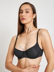 31204111289 Бюстгальтер черный в полоску Infinity Lingerie
