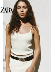 Белый топ ZARA в рубчик