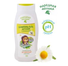 028678   Iris Cosmetic НАРОДНАЯ АПТЕКА. Шампунь-гель детский 1+ с ромашкой и натуральным витаминным комплексом, 300мл