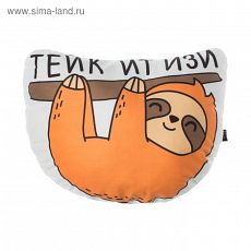 4274638 Подушка декоративная "Тейк ит изи", 45х36 см, велюр, 100% п/э
