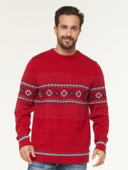Джемпер мужской 202-12235 красный/т.синий/optik VAY