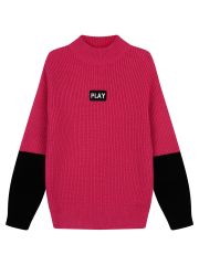 Джемпер черный,фуксия PLAYTODAY