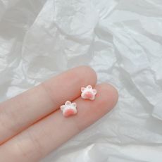 Керамические гвоздики из стерлингового серебра 925 пробы с розовыми кошачьими лапками
