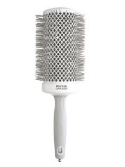 Olivia Garden Термобрашинг для укладки волос / Expert Blowout Speed XL Wavy Bristles White & Grey, 65 мм, бело-серый