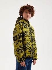 104069_OOB Куртка для мальчика зеленый лайм принт Графити (вар.1) Orby