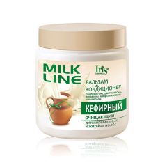 015896 Iris MILK LINE. Бальзам-кондиционер «Кефирный» очищающий для нормальных и жирных волос, 500 мл
