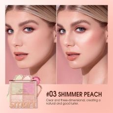 Пудра хайлайтер O.TWO.O № 03 Shimmer Peach