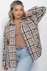 Б11646 Рубашка LADY TAIGA Бежевая