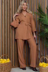 К13222-12М Костюм (Жакет+Брюки) LADY TAIGA Терракотовый