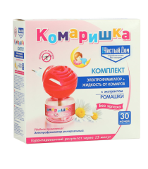 Комплект от комаров Чистый дом Комаришка 30 ночей фумигатор + жидкость 6775910
