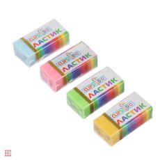 Ластик прямоугольный 3x1,5x1,1см,4 цвета
