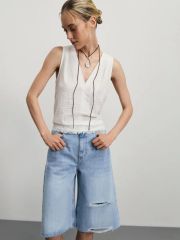ZR2505092329-101 брюки (бермуды) джинсовые женские светлый индиго ZARINA