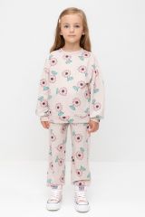 503254 CROCKID Брюки бежевый, нежный цветок