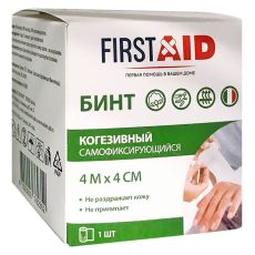 Бинт FirstAid когезивный самофиксирующийся 4м х 4см