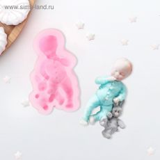 2799204 Молд силиконовый «Мальчик и зайчик», 9,1×5,4×2,1 см