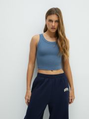 BMi_F 1141_02CE Кроп Топ (кашкорсе) Minimi Топ Jeans (Синий)