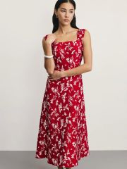 ZR2506012908-209 платье женское красный цветы мелкие ZARINA