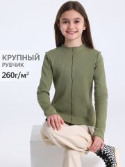 489399 Апрель Лонгслив оливковый