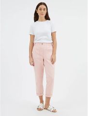 Pink Cropped Cotton Trousers
