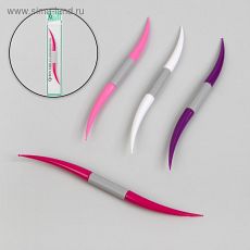 3720432 Дотс для ногтей, двусторонний, изогнутый, 14,2 см, d = 0,1/0,15 см, цвет розовый