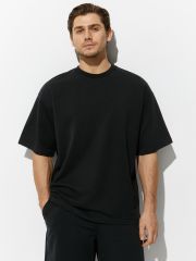 OmU 1453С Футболка мужская OVERSIZE, CO+EL Omsa Футболка Nero (Черный)