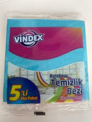 Салфетка для уборки цветная VINDEX 5штук