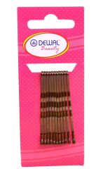 Dewal Beauty Невидимки для волос N-12BRONZ, волна, 50 мм, бронзовый, 12 шт